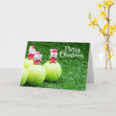 Carte Tennis balle de Noël avec Noël (Fleur jaune)