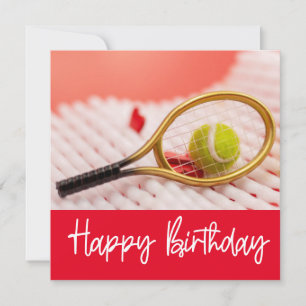 Carte Tennis Birthday Card avec balle pour joueur