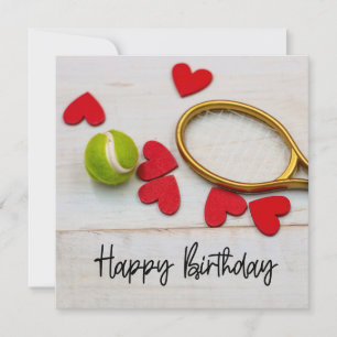 Carte Tennis Birthday Card avec balle pour joueur