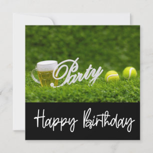 Carte Tennis Birthday Card avec balle pour joueur