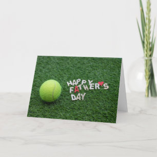 Carte Tennis Bonne Fête des pères avec balle de tennis