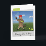 Carte Tennis Cat Funny Birthday Card<br><div class="desc">Éclairez tout amoureux des chats anniversaire avec ce félin fantaisiste et amusant !</div>