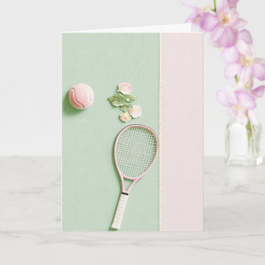 Carte Tennis Collage Anniversaire (Orchidée)