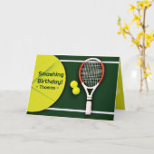 Carte 🎾 Tennis Delight : Un Anniversaire Qui Tombe (Fleur jaune)