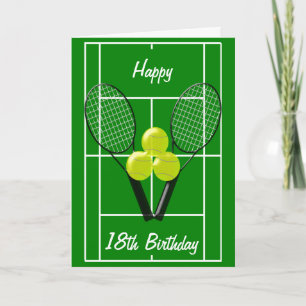 Carte Tennis Design Personnalisé 18e anniversaire