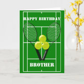 Carte Tennis Design Personnalisé Frère Anniversaire (Fleur jaune)