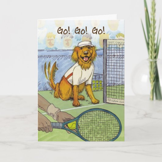 Carte Tennis Golden Retriever (Devant)