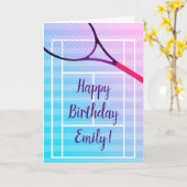 Carte Tennis Joyeuse Fille D'Anniversaire Sport Mignonne (Fleur jaune)