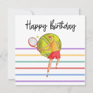 Carte Tennis Joyeux Anniversaire au tennis joueurs