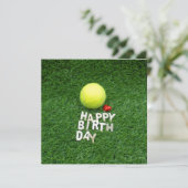 Carte Tennis Joyeux anniversaire avec amour forme coeur (Debout devant)
