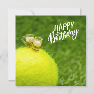 Carte Tennis Joyeux Anniversaire Tennis balle avec la bi