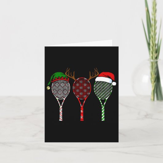 Carte Tennis Joyeux Noël 3 Tennis Racket Noël (Devant)