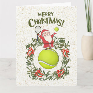 Carte Tennis Joyeux Noël avec le Père Noël