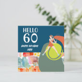 Carte Tennis Player joue au tennis 60e anniversaire (Debout devant)
