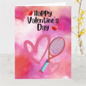 Carte TENNIS Saint Valentin pour jouer avec amour (Fleur jaune)