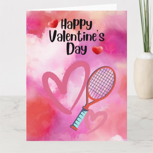Carte TENNIS Saint Valentin pour jouer avec amour (Devant)
