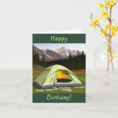 Carte Tent Camping Anniversaire (Fleur jaune)