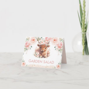 Carte Tente de nourriture florale rose pâle à motif de v