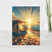 Carte Tente sur une plage Camping à thème Anniversaire (Devant)