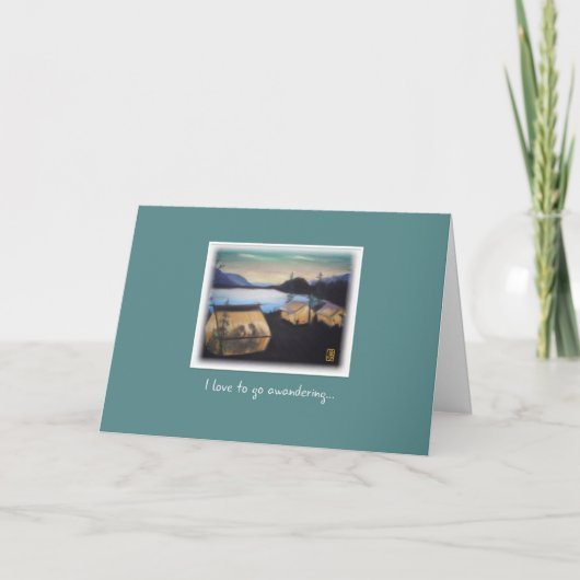 Carte Tentes Pastel au coucher du soleil pour l'annivers (Devant)