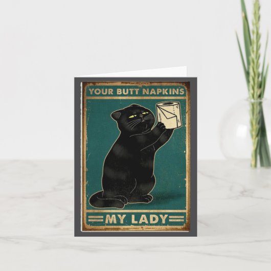Carte tenue dame cul chat serviettes (Devant)
