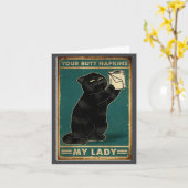 Carte tenue dame cul chat serviettes (Fleur jaune)