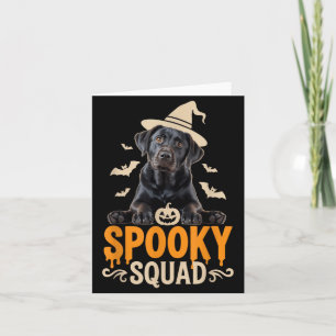 Carte Tenue de Labrador noir Halloween Spooky Squad pour