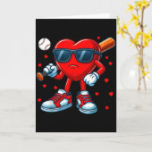 Carte Tenue de Saint-Valentin de baseball d'amour de coe (Fleur jaune)