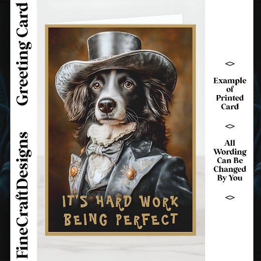 Carte Tenue Victorienne pour Border Collie CF5 Nom perso
