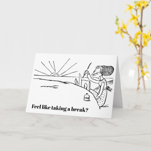 Carte Tenure Félicitations Edw. Lear Cartoon Chillin' (Fleur jaune)