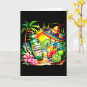 Carte Tequila drôle de boisson Cinco De Mayo Fête mexica (Fleur jaune)