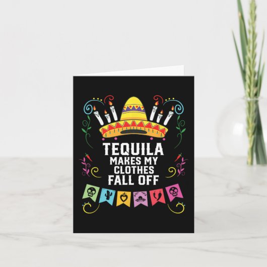 Carte Tequila Met Mes Vêtements Tomber Du Tequil Alcooli (Devant)