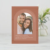 Carte Teracotta de rouille bohème moderne géométrique (Debout devant)