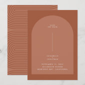 Carte Teracotta de rouille bohème moderne géométrique (Devant / Derrière)