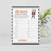 Carte Terminer Mon Phrase Halloween jeu de fête (Debout devant)