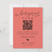 Carte Terra Cotta Honeymoon Fund Qr Code Minimal Moderne (Devant)
