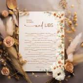Carte Terracotta Boho Floral Fête des mariées Mad Libs J