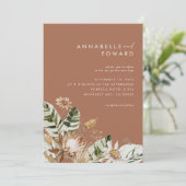 Carte Terracotta chic bohème botanique moderne élégant (Debout devant)