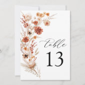 Carte Terracotta Dahlia Fleur sauvage Mariage Numéro de  (Devant)