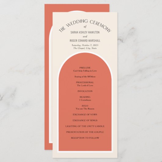 Carte Terracotta désert tons terre simple Arc moderne (Devant / Derrière)