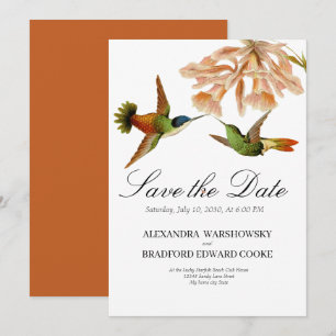 Carte Terracotta Élégant Mariage Colibri Blush Pink