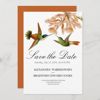 Carte Terracotta Élégant Mariage Colibri Blush Pink