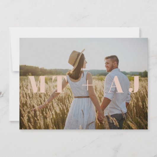 Carte Terracotta Enregistrer la date Monogramme superpos (Devant)