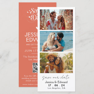 Carte Terracotta Enregistrer La Date Photo Booth Qr Code