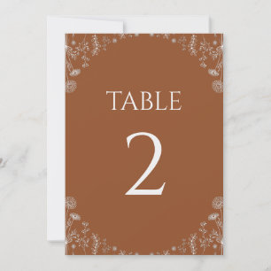 Carte Terracotta  Fleur sauvage tiré Mariage botanique