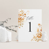 Carte Terracotta Floral Elegant Wedding Table Numbers