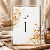 Carte Terracotta Floral Elegant Wedding Table Numbers