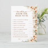 Carte Terracotta How Well Do You Know the Bride Game (Debout devant)