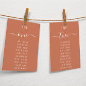 Carte Terracotta Modern White Script Seating Chart Card