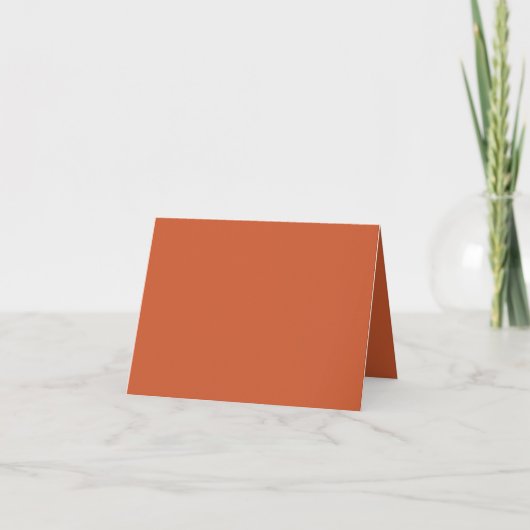 Carte Terracotta Orange Solide Couleur Chaleureuse & Con (Devant)